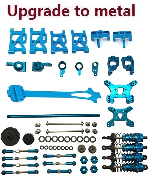 Wltoys 124019 RC Car spare parts 20-IN-1 upgrade to metal kit Blue