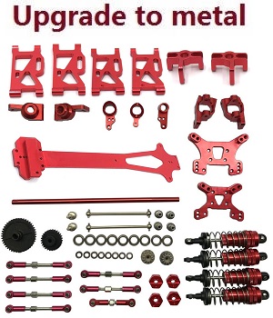 Wltoys 124019 RC Car spare parts 20-IN-1 upgrade to metal kit Red