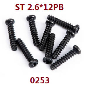 Wltoys 12409 RC Car spare parts screws 2.6*12PB 0253 - Click Image to Close