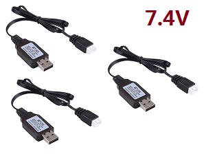 Wltoys 12409 RC Car spare parts USB charger wire 7.4V 3pcs - Click Image to Close