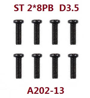 Wltoys 12409 RC Car spare parts screws 2*8PB A202-13 - Click Image to Close
