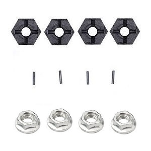 Wltoys 12428 12427 12428-A 12427-A 12428-B 12427-B 12428-C 12427-C RC Car spare parts hexagon wheel seat + fixed iron bar + M4 flange nuts