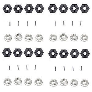Wltoys 12428 12427 12428-A 12427-A 12428-B 12427-B 12428-C 12427-C RC Car spare parts hexagon wheel seat + fixed iron bar + M4 flange nuts 4sets