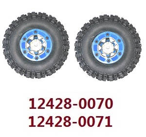 Wltoys 12428 12427 12428-A 12427-A 12428-B 12427-B 12428-C 12427-C RC Car spare parts tires 2pcs Blue (0070 0071)