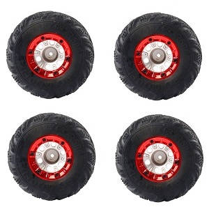Wltoys 12423 12428 RC Car spare parts tires 4pcs Red - Click Image to Close