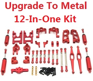 JJRC Q39 Q40 RC Car spare parts upgrade to metal parts group 12-In-One Kit Red