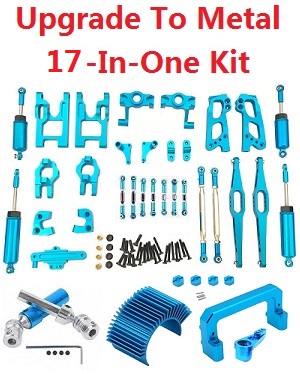 Wltoys 12423 RC Car spare parts upgrade to metal parts group 17-In-One Kit Blue