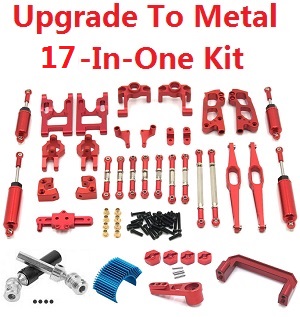 Wltoys 12423 RC Car spare parts upgrade to metal parts group 17-In-One Kit Red