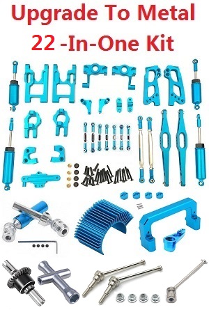Wltoys 12423 RC Car spare parts upgrade to metal parts group 22-In-One Kit Blue