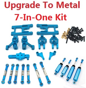 Wltoys 12423 RC Car spare parts upgrade to metal parts group 7-In-One Kit Blue
