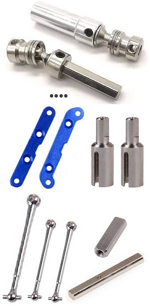 Wltoys 12423 RC Car spare parts rear drive shaft set + differential cup + reinforcing piece + front and central drive shaft + reduction gear shaft + rear axle driving gear shaft