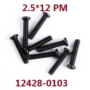 Wltoys 12428 12427 12428-A 12427-A 12428-B 12427-B 12428-C 12427-C RC Car spare parts screws 2.5*12 PM (0103)