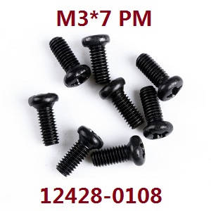 Wltoys 12423 12428 RC Car spare parts screws M3*7 PM (0108) - Click Image to Close