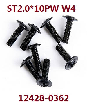 Wltoys 12423 12428 RC Car spare parts screws ST2.0*10PW W4 (0362) - Click Image to Close
