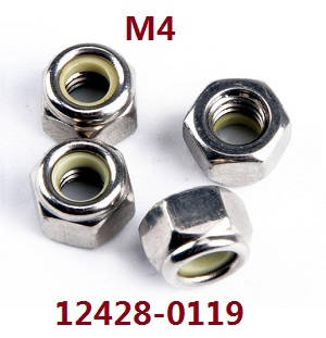 Wltoys 12423 12428 RC Car spare parts nut M4 - Click Image to Close