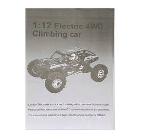 Wltoys 12423 12428 RC Car spare parts English manual book
