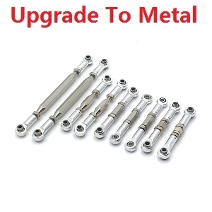 Wltoys 12428 12427 12428-A 12427-A 12428-B 12427-B 12428-C 12427-C RC Car spare parts steering rod, arm lever and rear axle rod set (Metal) Silver