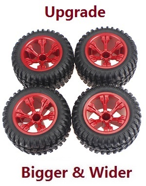 Wltoys 12429 RC Car spare parts upgrade tires 4pcs Red more bigger and wider - Click Image to Close