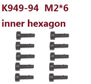 Wltoys 12429 RC Car spare parts inner hexagon screws M2*6 (K949-94)