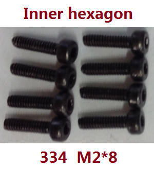 Wltoys 12429 RC Car spare parts inner hexagon screws M2*8 (334) - Click Image to Close