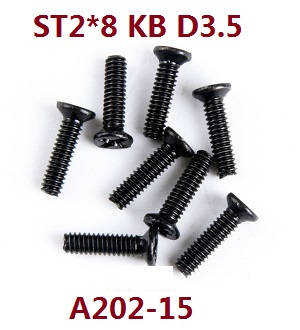 Wltoys 12429 RC Car spare parts screws ST2*8 KB (A202-15) - Click Image to Close
