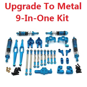Wltoys 12429 RC Car spare parts upgrade to metal parts group 9-In-One Kit Blue