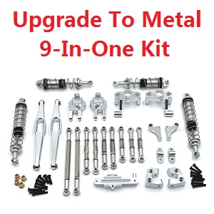 Wltoys 12429 RC Car spare parts upgrade to metal parts group 9-In-One Kit Silver