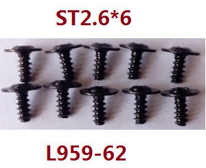 Wltoys 12429 RC Car spare parts screws ST2.6*6 (L959-62) - Click Image to Close