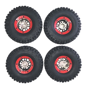 Wltoys 12429 RC Car spare parts tires 4pcs Red - Click Image to Close