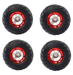 Wltoys 12628 RC Car spare parts tires 4pcs Red - Click Image to Close