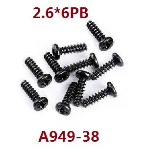 Wltoys 144001 RC Car spare parts screws 2.6*6PB A949-38 - Click Image to Close