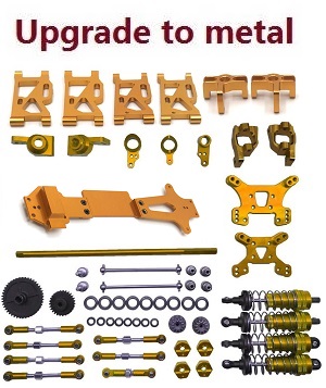 Wltoys 144001 RC Car spare parts 20-IN-1 upgrade to metal kit Gold