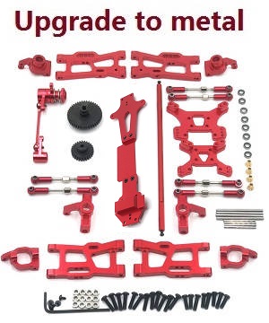 Wltoys 144001 RC Car spare parts 12-IN-1 upgrade to metal kit Red - Click Image to Close