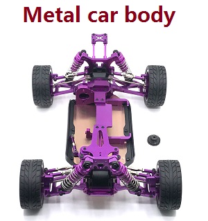 Wltoys 144001 RC Car spare parts upgrade to metal car body assembly Purple - Click Image to Close