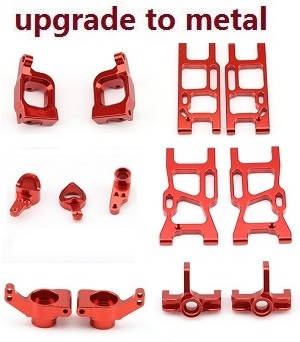 Wltoys 144001 RC Car spare parts upgrade to metal parts (Red) - Click Image to Close
