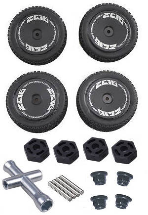 Wltoys 144001 RC Car spare parts front and rear tires and hexagon adapter with nuts and tire wrench set - Click Image to Close