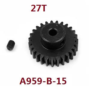 Wltoys 144001 RC Car spare parts black motor driven gear 27T A959-B-15 - Click Image to Close