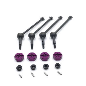 Wltoys XK 124018 RC Car spare parts universal drive shaft and cup set + M4 nuts + fixed small bar + purple hexagon seat - Click Image to Close