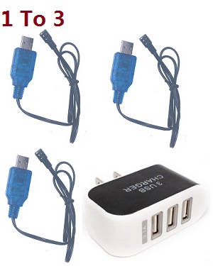 Wltoys 18428-B RC Car spare parts 1 to 3 charger adapter with 3*USB charger wire set