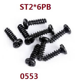 Wltoys 18428-B RC Car spare parts round head screws ST2*6PB 8pcs 0553