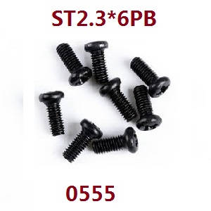 Wltoys 18428-B RC Car spare parts round head screws ST2.3*6PB 8pcs 0555