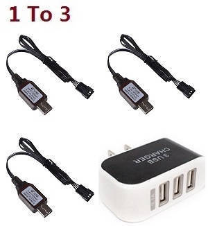 Wltoys 18428-C RC Car spare parts 1 to 3 charger adapter with 3*USB wire set