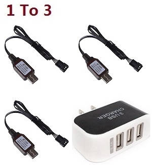 Wltoys 18428 18429 RC Car spare parts 1 to 3 charger adapter with 3*USB wire set