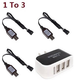 Wltoys 18428 18429 RC Car spare parts 1 to 3 charger adapter with 3*USB wire set - Click Image to Close