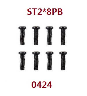 Wltoys 18428 18429 RC Car spare parts screws ST2*8PB 0424 - Click Image to Close