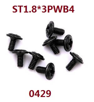 Wltoys 18428 18429 RC Car spare parts screws ST1.8*3PWB4 0429