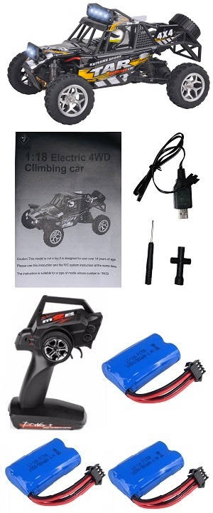Wltoys 18428 RC Car with 3 battery RTR Black