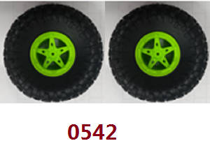 Wltoys 18628 18629 RC Car spare parts tires 2pcs 0542 (Green) - Click Image to Close