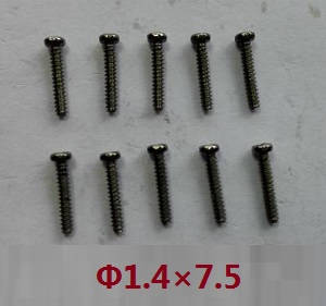 Wltoys 24438 24438B RC Car spare parts screws 1.4*7.5 10pcs - Click Image to Close