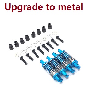 Wltoys K969 K979 K989 K999 P929 P939 RC Car spare parts shock absorber (Blue Metal) 4pcs - Click Image to Close